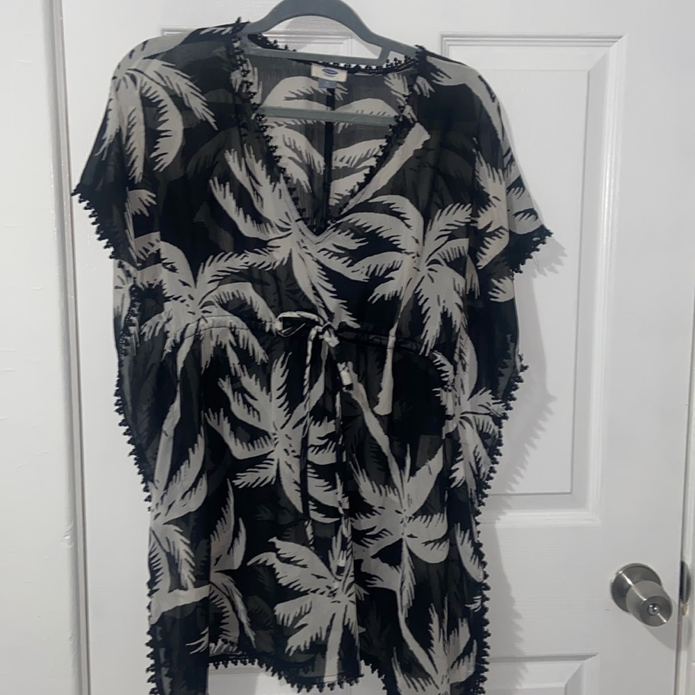 Old Navy sheer Pom Pom swim coverup